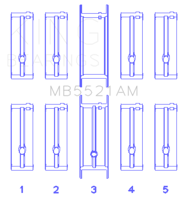 King Engine Bearings Chrysler 2.2 (Size +0.75mm) Main Bearing Set - MB5521AM0.75