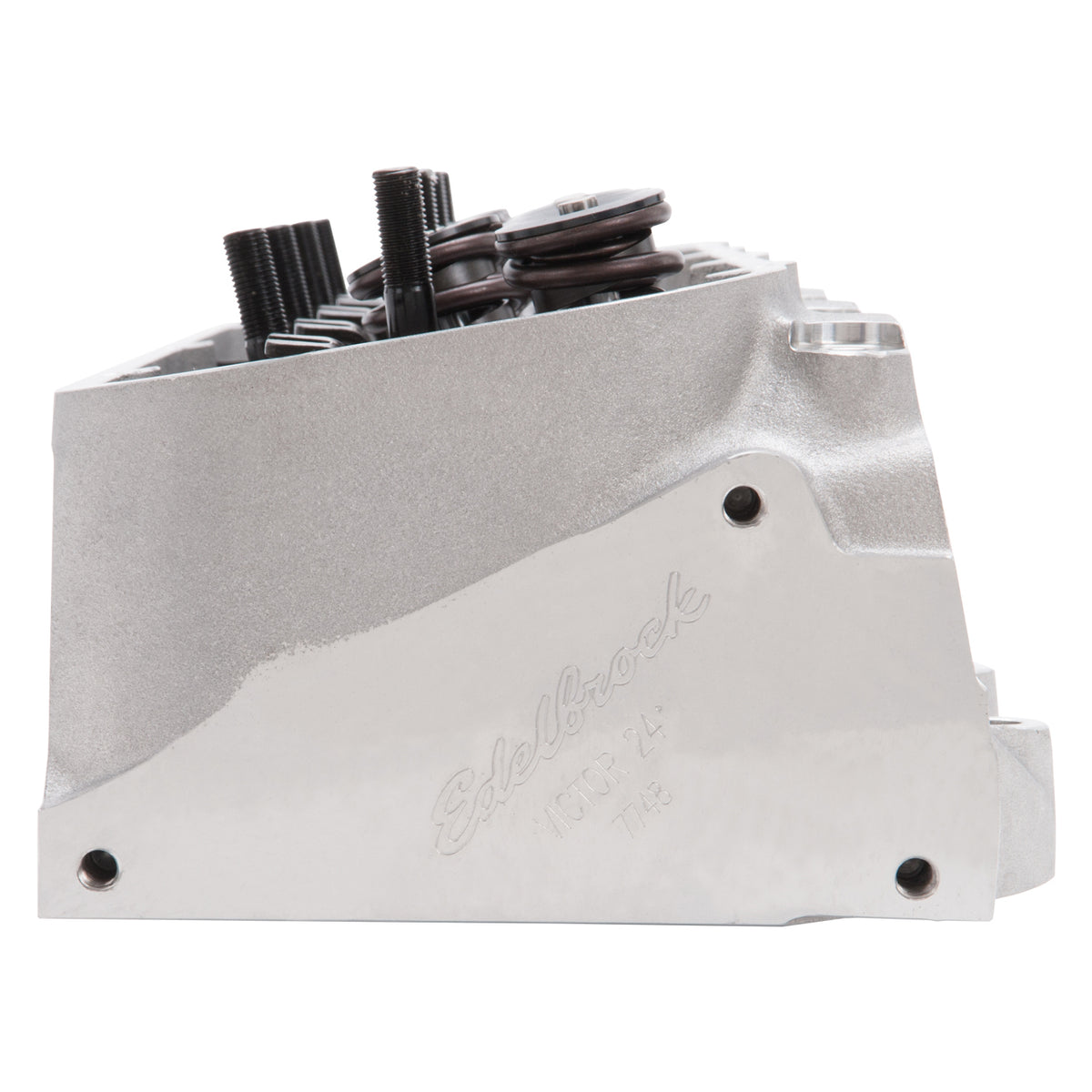 Edelbrock Cyl Head BBC Victor Jr 24 Deg Rect Port 300cc 106cc Combustion Chamber - 77485
