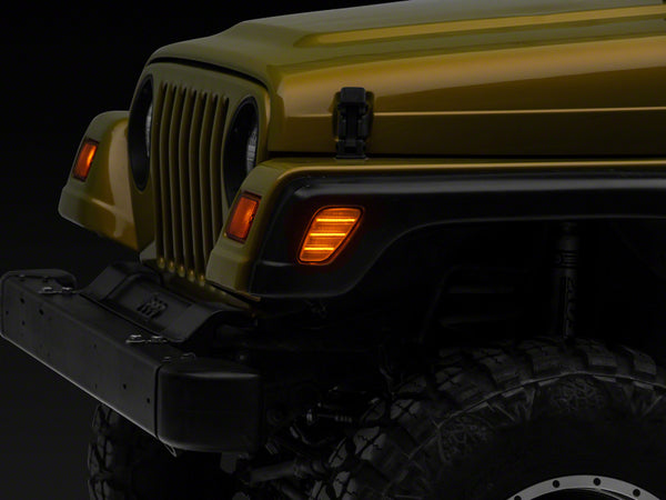 Raxiom 97-06 Jeep Wrangler TJ Axial Series LED Side Marker Lamps- Clear - J166835 for 1997-2006 Jeep Wrangler - front view