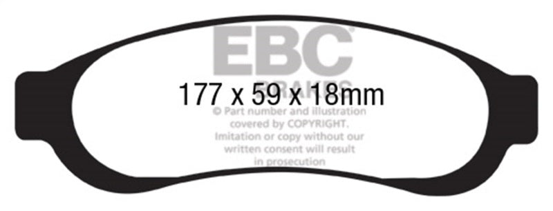 EBC 05-07 Ford F350 (inc Super Duty) 5.4 DRW 2WD Ultimax2 Rear Brake Pads - UD1067 for 2005-2010 Ford F 350 - front view