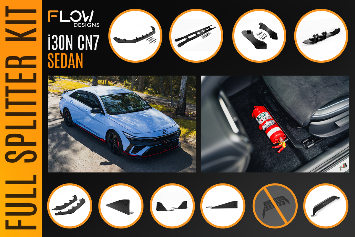 Flow Designs - CN7 V2 Elantra N Sedan Facelift V2 - 2024 Full Lip Splitter Set