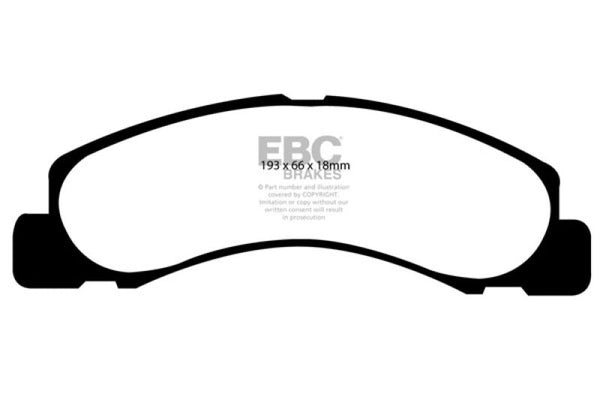 EBC 00-02 Ford Excursion 5.4 2WD Ultimax2 Front Brake Pads - UD824 for 1998-2004 Ford F 250 - front view