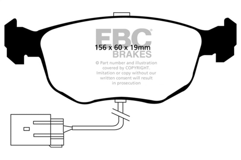 EBC 98-99 Ford Contour 2.5 SVT Redstuff Front Brake Pads - DP3956C