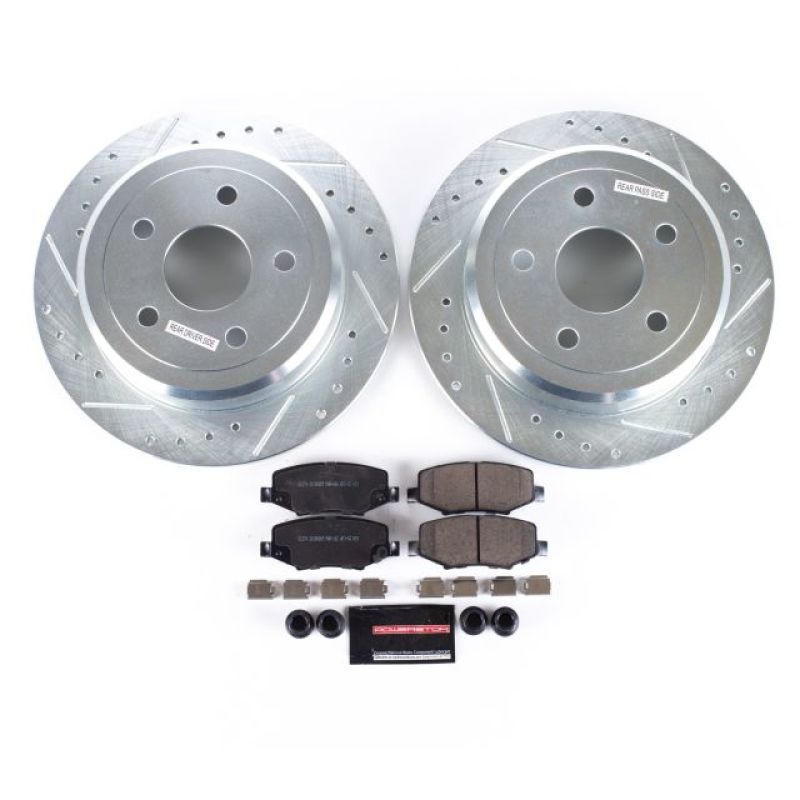 Power Stop 07-17 Jeep Wrangler Rear Z23 Evolution Sport Brake Kit - K3090 for 2007-2018 Jeep Wrangler - front view