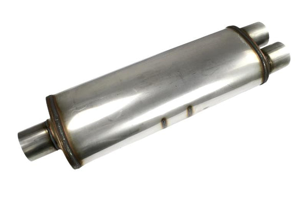 JBA Universal Chambered Style 304SS Muffler 25x8x5in 3in Center/Dual out - 40-302500 by JBA - front view