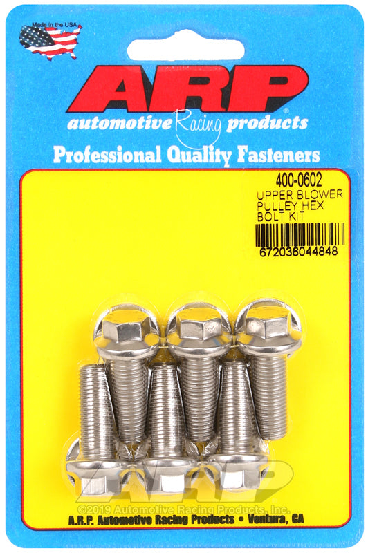 ARP Upper blower pulley SS hex bolt kit - 400-0602
