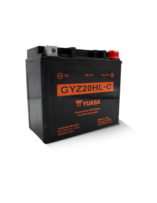 Yuasa GYZ20HLC High Performance Maintenance Free AGM 12 Volt Battery - YUAM720GHC for 2002-2008 Honda VTX1800C