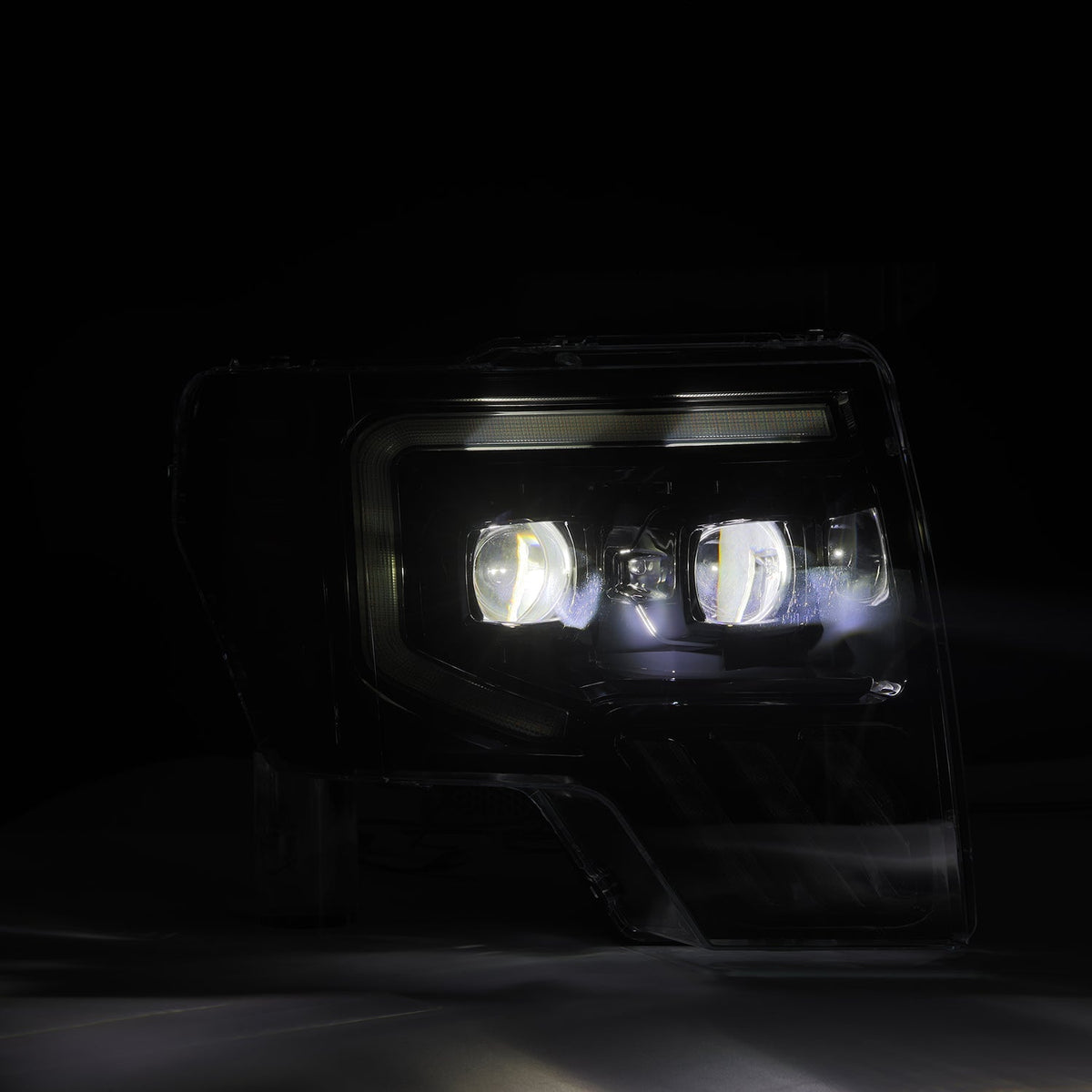 AlphaRex 09-14 Ford F150 MKII LUXX-Series LED Projector Headlights - Black - 880092 for 2009-2014 Ford F 150 - installed view