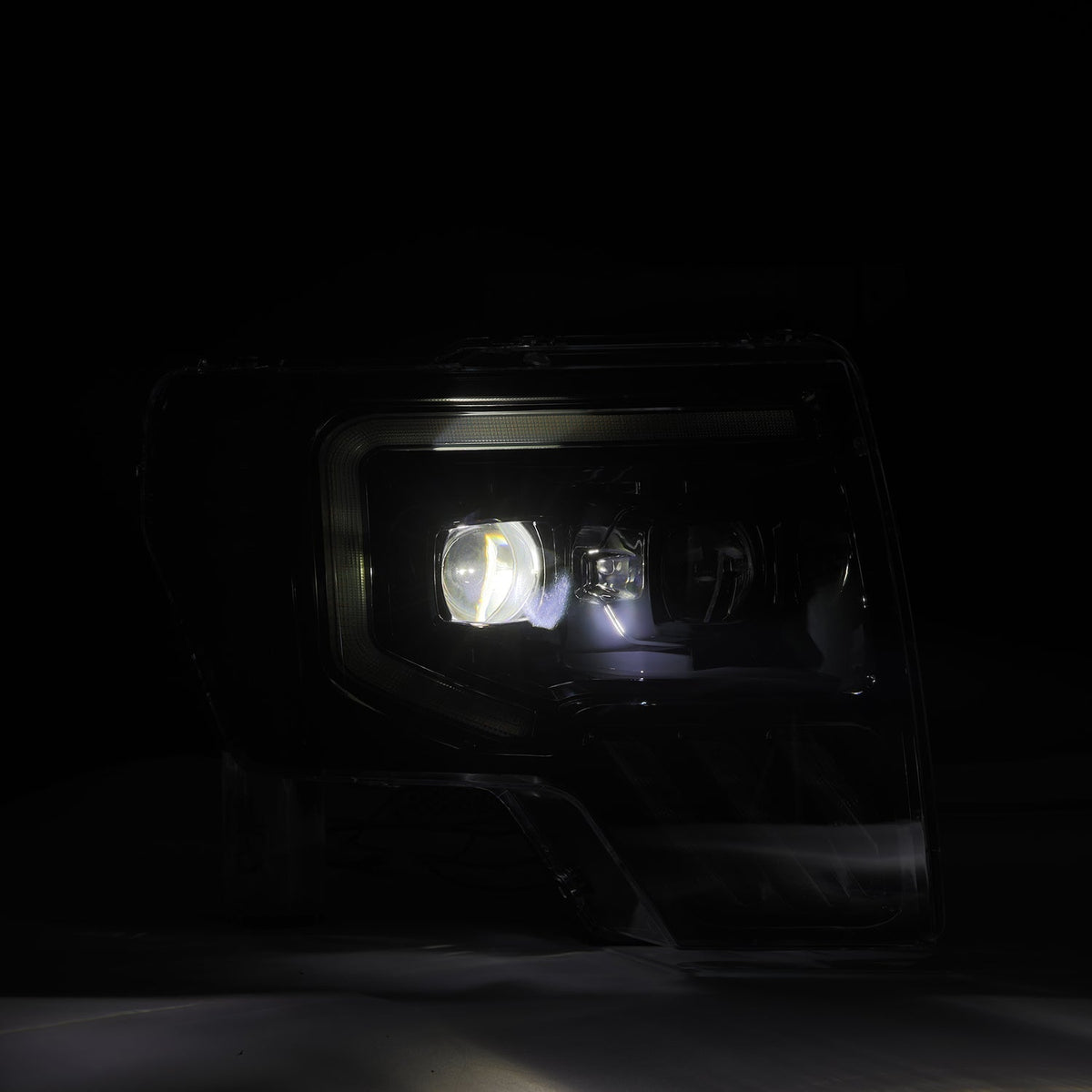 AlphaRex 09-14 Ford F150 MKII LUXX-Series LED Projector Headlights - Black - 880092 for 2009-2014 Ford F 150 - close-up
