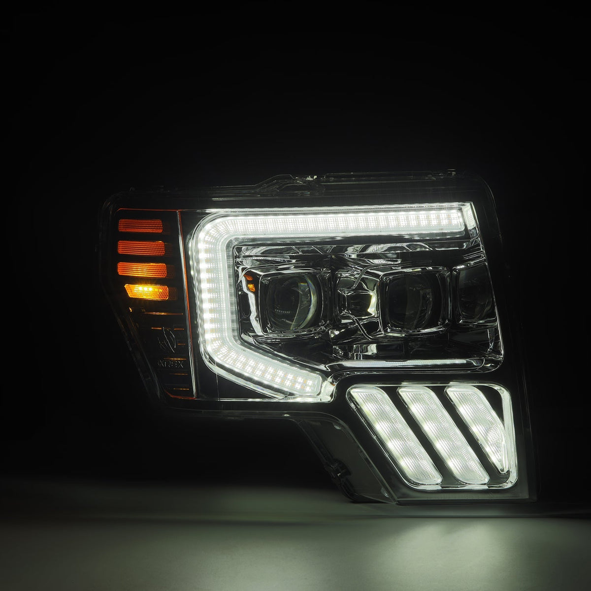 AlphaRex 09-14 Ford F-150 LUXX LED Proj Headlights Plank Style Chrome w/Activ Light/Seq Signal/DRL - 880091 for 2009-2014 For