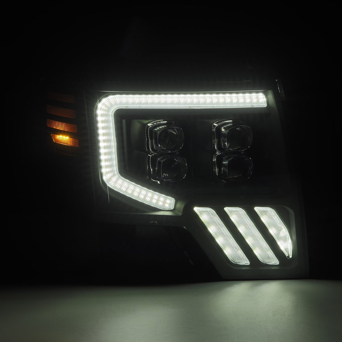 AlphaRex 09-14 Ford F150 NOVA-Series LED Prj. Headlights Alpha Blk w/Activ Light & SeqSig /SB DBL - 880093 for 2009-2014 Ford
