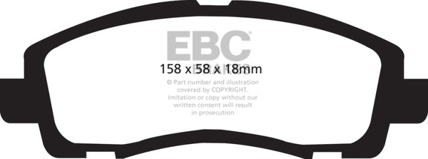 EBC 09-14 Acura TL 3.5 Greenstuff Front Brake Pads - DP21753 for 2009-2014 Acura TL - front view