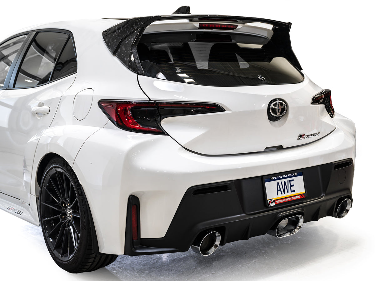 AWE 23-24 Toyota GR Corolla Touring Edition Catback Exhaust - Chrome Silver Tips - 3015-52472