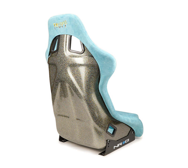 NRG FRP Bucket Seat ULTRA Edition W/ Grey Pearlized Back / Teal Microfiber Material - Large - FRP-302TL-ULTRA - close-up view