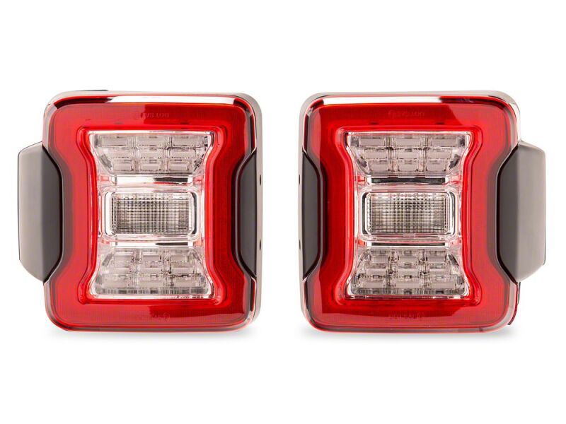 Raxiom 07-18 Jeep Wrangler JK LED Tail Lights- Clear Housing- Clear Lens - J178643 - close-up view 3