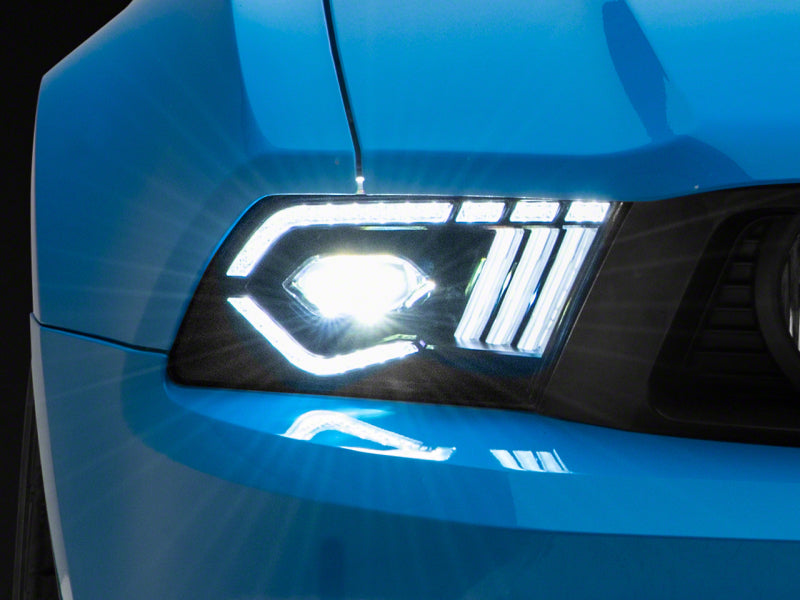Raxiom 10-12 Ford Mustang w/ Factory Halogen LED Projector Headlights- Blk Housing (Clear Lens) - 422461