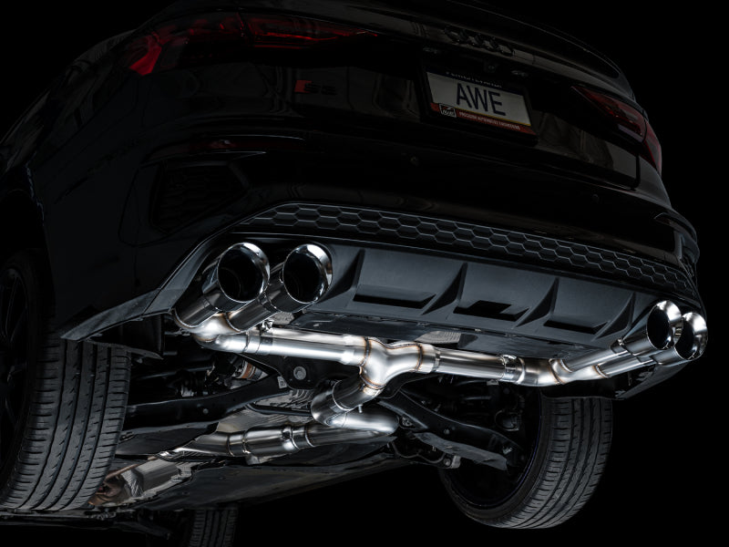 AWE 22-24 Audi 8Y S3 Track Edition Exhaust  - Chrome Silver Tips - 3020-42897