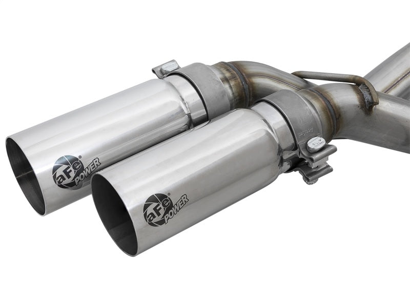 aFe Rebel Series 3in. to 2.5in. 409 SS C/B Exhaust 11-14 Ford F-150 V6-3.5L (tt) - Polished Tip - 49-43078-P