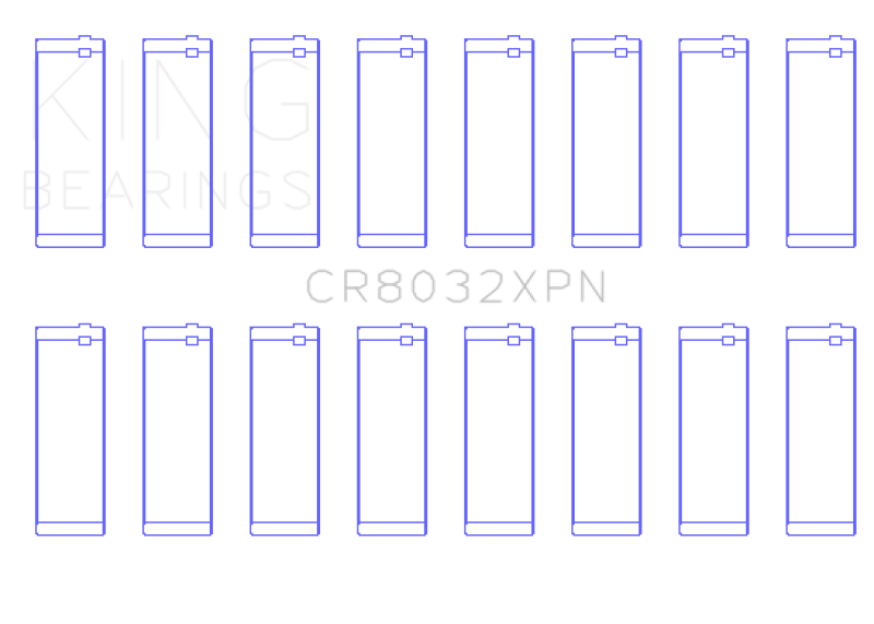 King Chrysler 345/370 16V (Size .026) Connecting Rod Bearings (Set of 8) - CR8032XPN.026