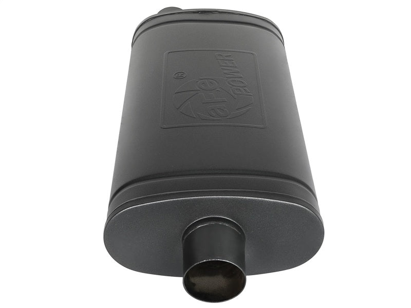 aFe MACH Force-Xp 409 SS Muffler w/ Black Finish 3in Center/Offset 22in L x 11in x 5in - Oval Body - 49M00016-B