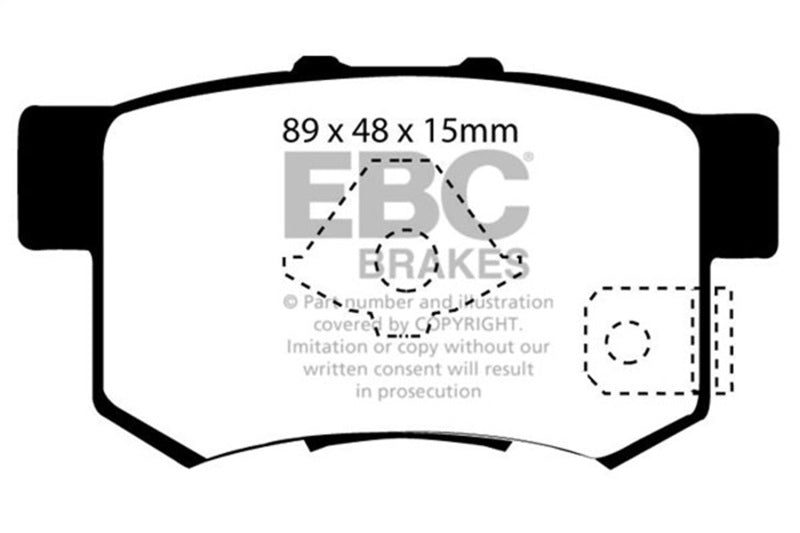 EBC 10-12 Acura RDX 2.3 Turbo Ultimax2 Rear Brake Pads - UD1086 for 2005-2017 Honda CR V - front view