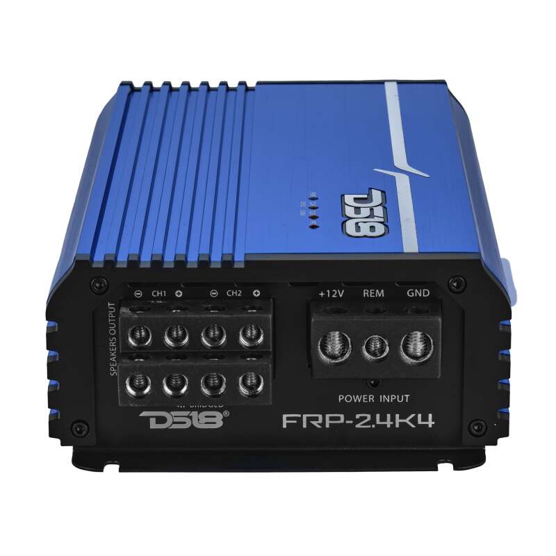 DS18 4-Channel Class-D Amp Stereo Full-Range 4 x 250 W RMS at4 ohm - Blue - FRP-2.4K4/BL - angle view