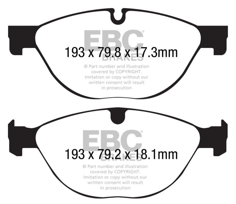 EBC 13+ Jaguar F-Type (Cast Iron Only) 3.0 Supercharged (380) Perf Pkg Yellowstuff Front Brake Pads - DP42191R