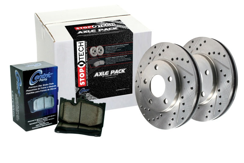 Sport Axle Pack, Drilled & Slotted, Rear - 978.42030R for 2015 INFINITI Q40 - front view