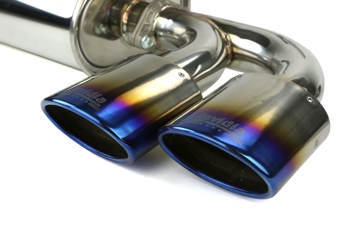 Invidia 15+ Volkswagen Golf-R Q300 Quad Oval Titanium Burnt Tips Cat-back Exhaust - HS14GFRG3T
