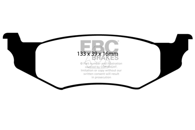 EBC 99-04 Chrysler 300M 3.5 Ultimax2 Front Brake Pads - UD730 for 1998-2004 Chrysler Concorde - front view