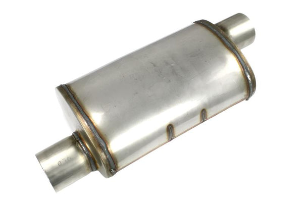 JBA Universal Chambered Style 304SS Muffler 14x8x5 3in Inlet Diameter Offset/Offset - 40-301400 by JBA - front view