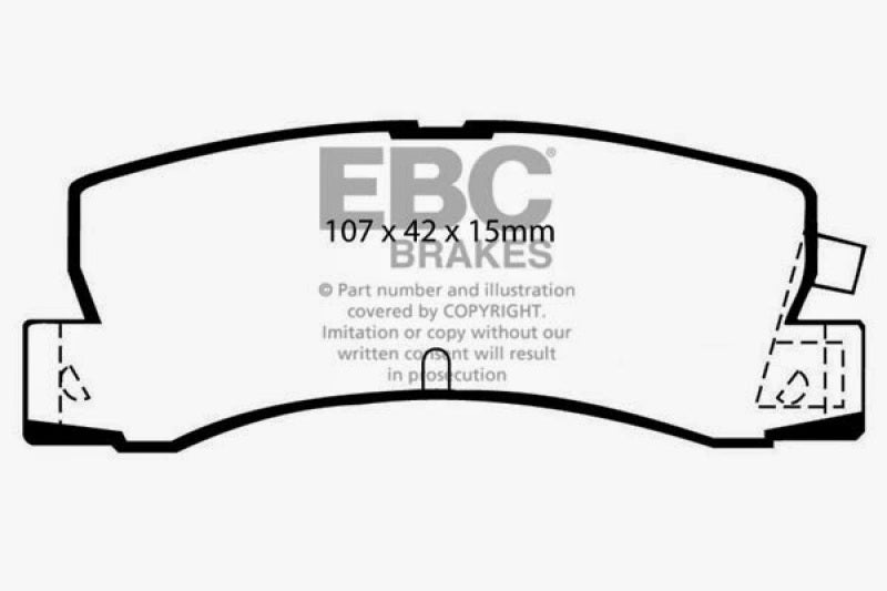 EBC 86-92 Toyota Corolla 1.6 Redstuff Rear Brake Pads - DP3629C