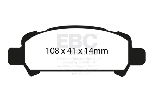 EBC 02-06 Subaru Baja 2.5 Ultimax2 Rear Brake Pads - UD770 for 2000-2012 Subaru Legacy - front view
