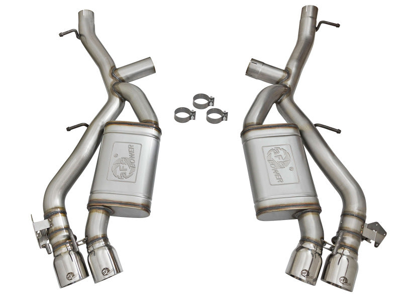 aFe MACHForce XP 3in 304 SS Axle-Back Dual Exhaust (NPP) w/ Polished Tips 16-17 Camro SS V8-6.2L - 49-34068-P