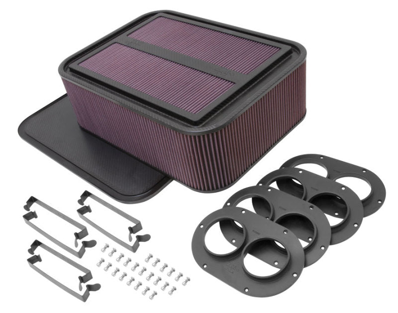 K&N Custom Racing Assembly Generation 2 Carbon Fiber Air Box - Large w/ 2.75in Air Horn - 100-8559 by K&N Engineering - front