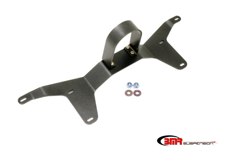 BMR 05-14 S197 Mustang Rear Tunnel Brace w/ Rear Driveshaft Safety Loop - Black Hammertone - DSL011H for 2005-2014 Ford Musta