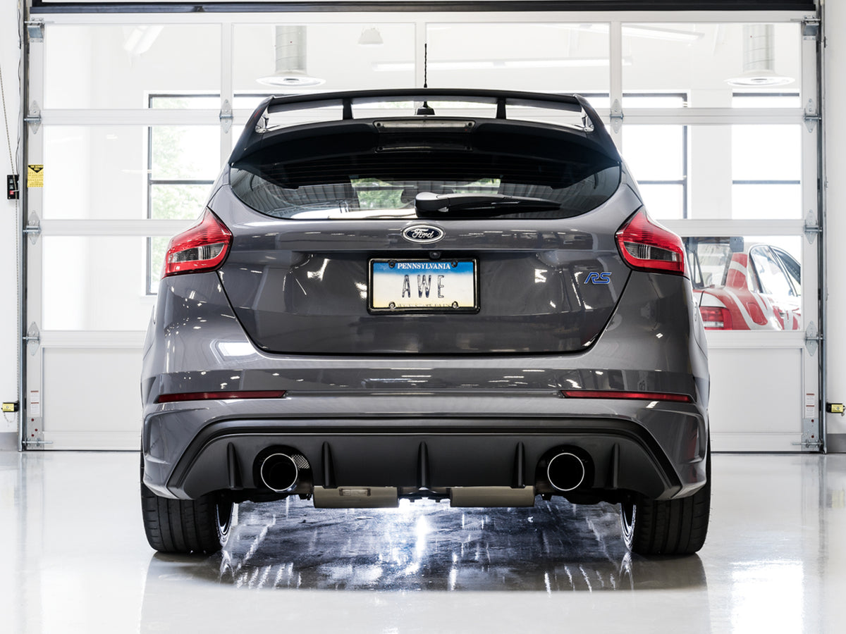 AWE Tuning Ford Focus RS Touring Edition Cat-back Exhaust - Non-Resonated - Diamond Black Tips - 3015-33088