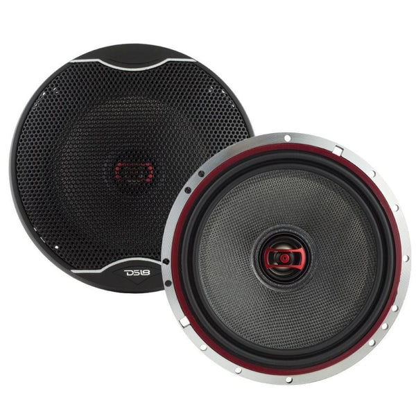 DS18 6.5in 120 Watts RMS 3 ohm 2-Way Coaxial Speakers And Component System w/ Fiberglass Cone - EXL-SQ6.5 - front view