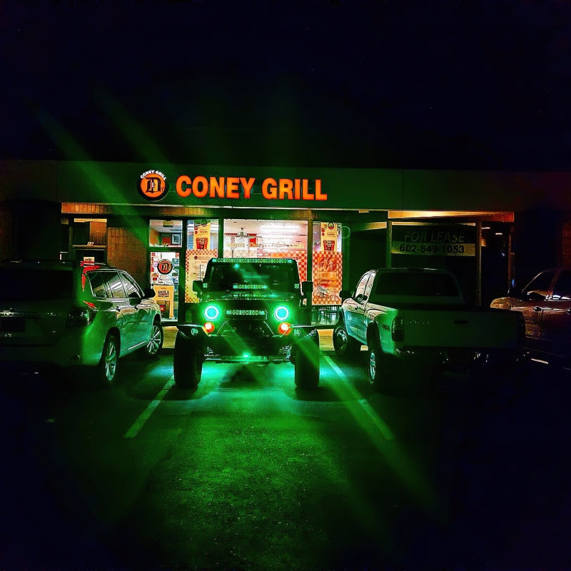 Oracle 7in High Powered LED Headlights - Black Bezel - Green - 5769-004