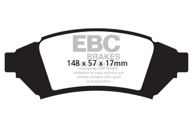 EBC 04 Pontiac Grand Prix 3.8 Ultimax2 Front Brake Pads - UD1000 for 2004 Pontiac Grand Prix - front view