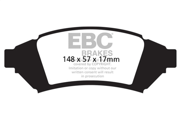 EBC 04 Pontiac Grand Prix 3.8 Ultimax2 Front Brake Pads - UD1000 for 2004 Pontiac Grand Prix - front view