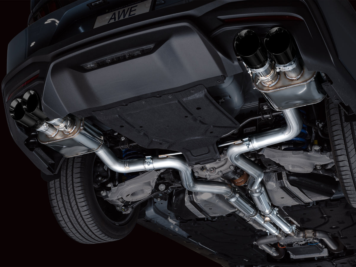 AWE 2024 Ford Mustang GT Fastback S650 RWD SwitchPath Catback Exhaust w/ Quad Diamond Black Tips - 3025-43650
