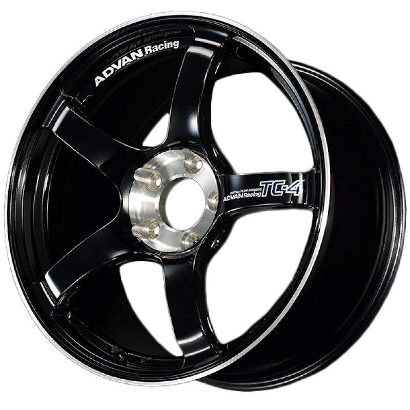 Advan TC4 18x10 +35 5-114.3 Racing Gloss Black and Diamond Cut Wheel - YADS8K35EBF