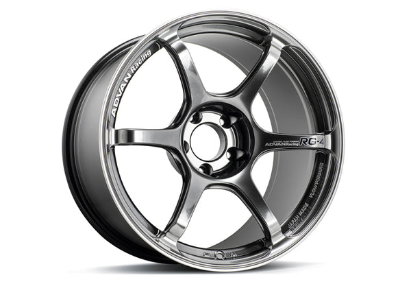 Advan RG-4 18x8 +42 5-112 Racing Hyper Black & Ring Wheel - YA48G42MHBR by Advan