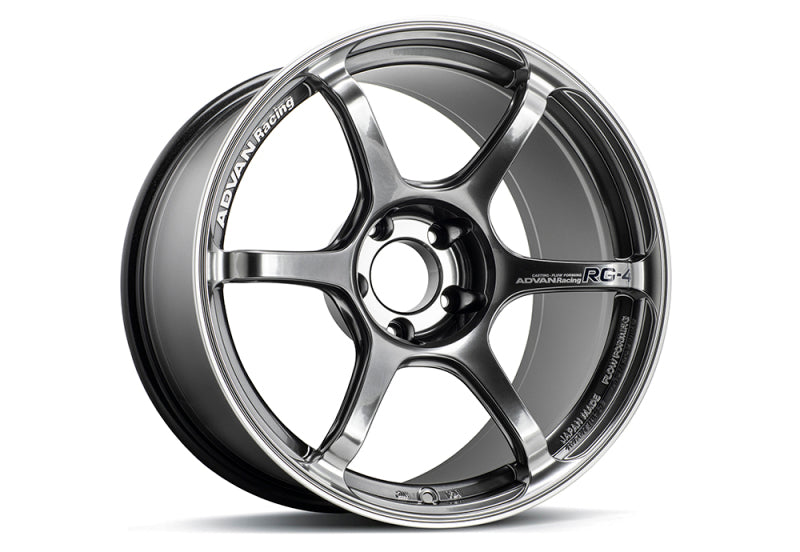 Advan RG-4 18x8.5 +50 5-114.3 Racing Hyper Black &amp; Ring Wheel - YA48H50EHBR