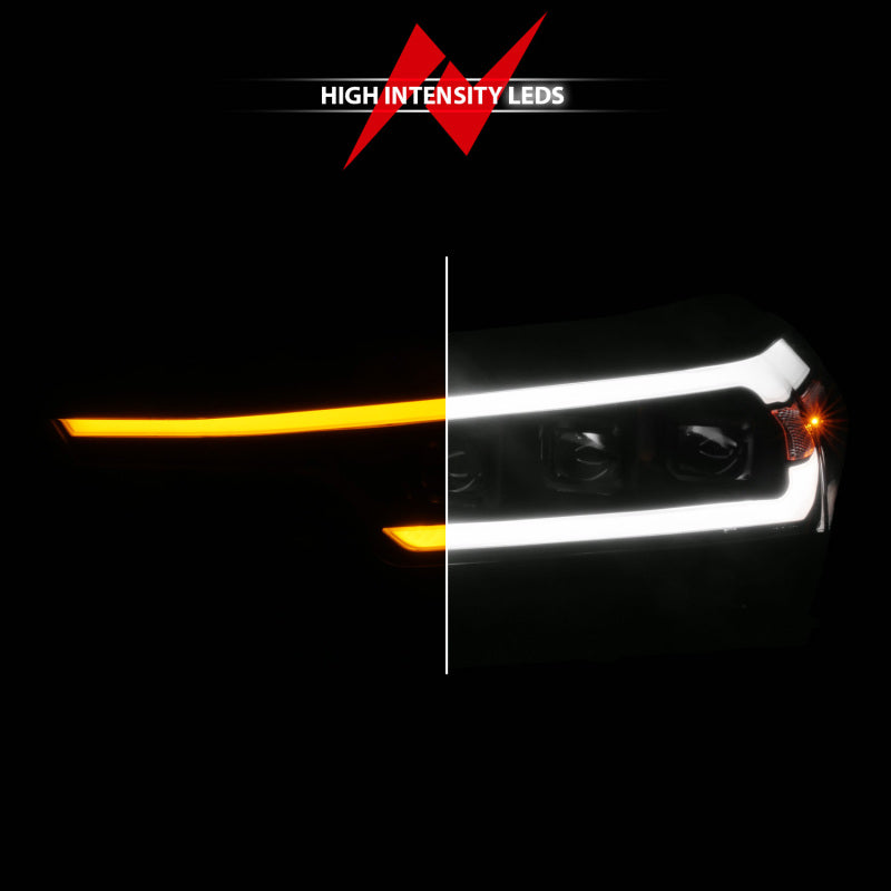 Anzo 2023+ Chevy Colorado Full LED Proj. Headlights w/ Black Housing - Seq. Lightbar w. DRL - 111637X