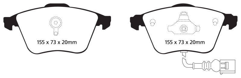 EBC 12-14 Volkswagen Golf R 2.0 Turbo Greenstuff Front Brake Pads - DP21946