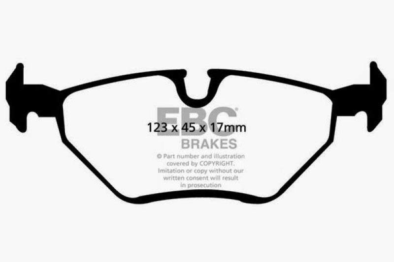 EBC 99-02 BMW Z3 2.5 Ultimax2 Front Brake Pads - UD781 for 1999-2005 BMW 3 Series - front view