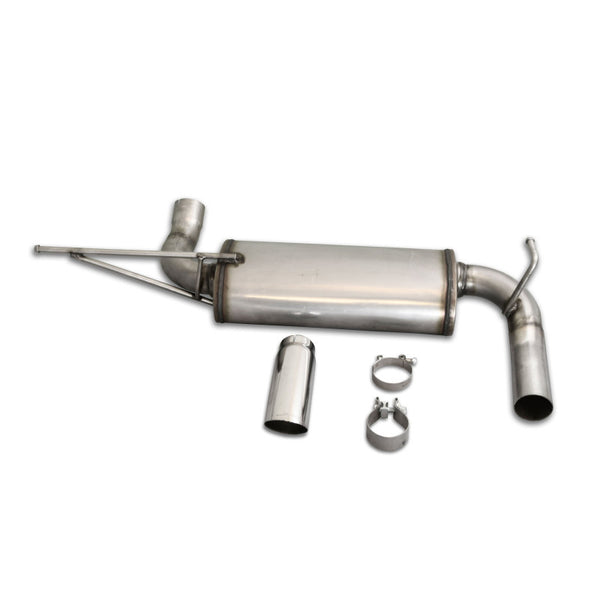 JBA 07-18 Jeep Wrangler JK 3.8L/3.6L 304SS Single Rear Exit Axle Back Exhaust - 30-1509 for 2007-2018 Jeep Wrangler - front v