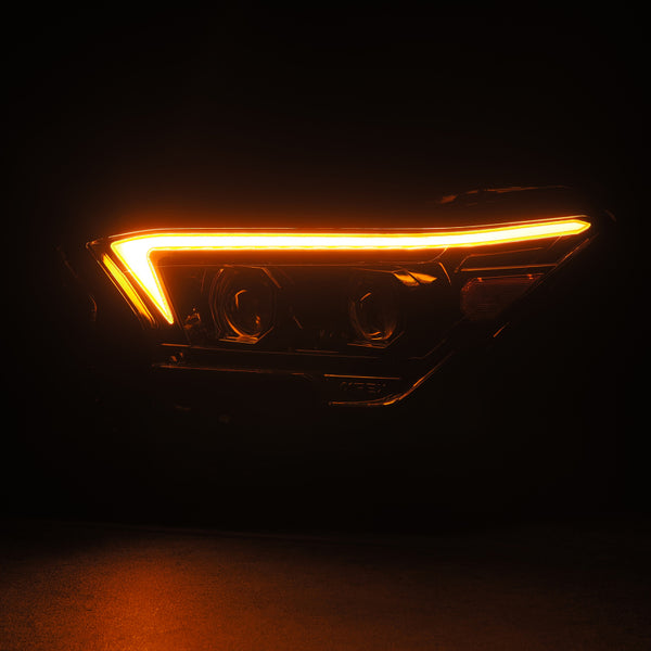 AlphaRex 23-24 Toyota Tacoma LUXX-Series LED Proj Headlights Alpha Blk w/Actv Light & Seq. Sig + DRL - 880334 for 2023-2025 T